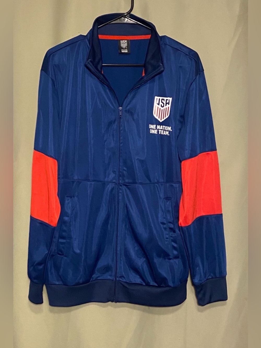 Official USMNT Team USA Soccer Full Zip Warm Up Jacket One Nation One Team Men M